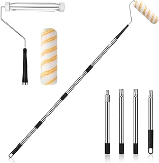 Farbroller mit abnehmbarer Verlängerung, Farbroller Edelstahl, Farbrolle Set, Geeignet für Büro Haus Schule Decke Wandmalerei