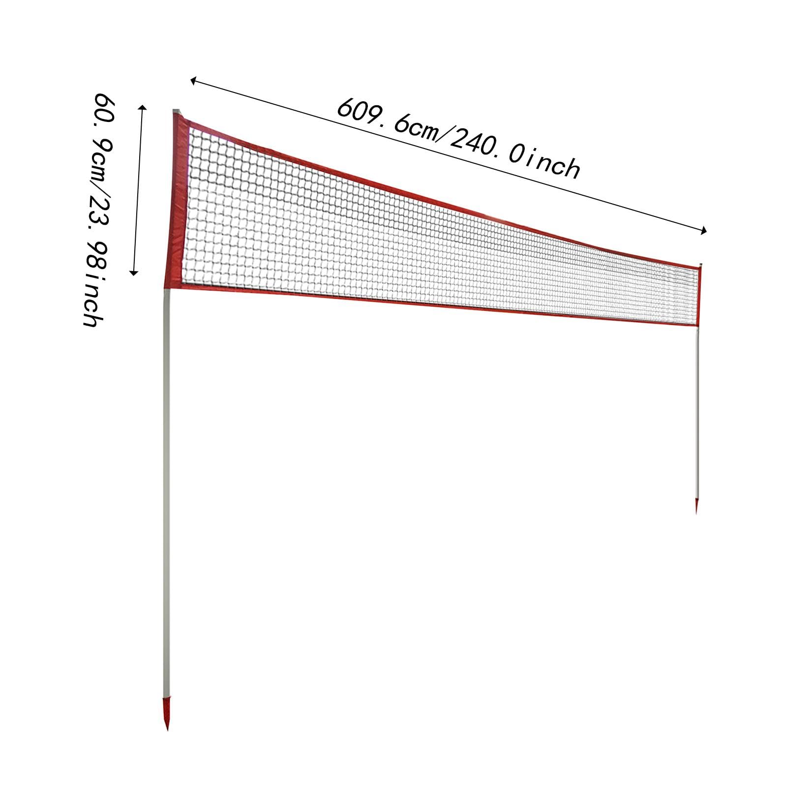 Red Voleibol Exterior Resistente con Estacas | altura variable, 20 pies de juego, para entrenamiento y partidos