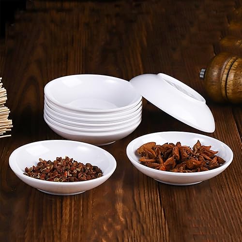 Miniatura 6 de Platos de condimentos de melamina de porcelana de imitación, 12 unidades, platos de melamina ecológicos, plato de salsa de tomate, cuenco de salsa