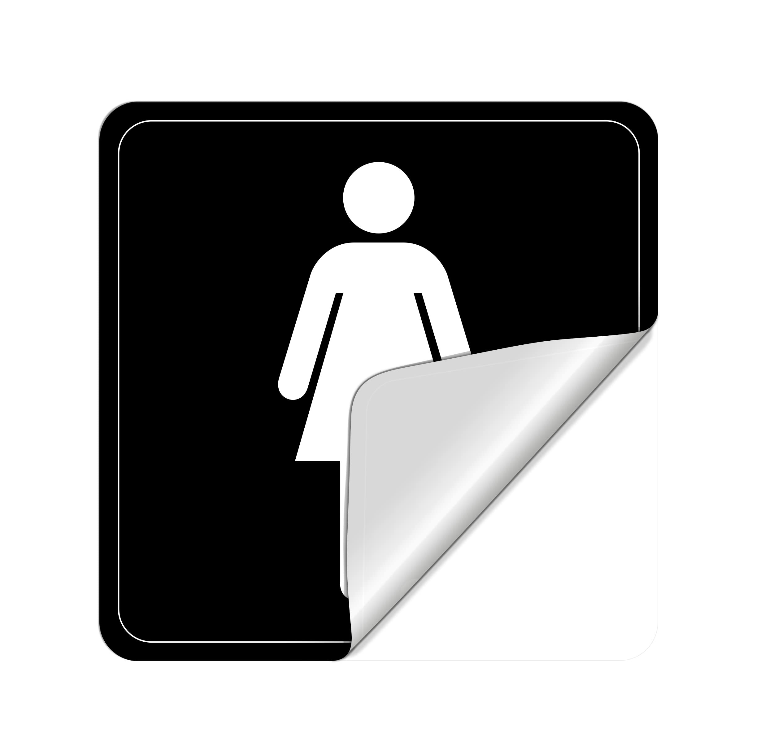 Bathroom Signs For Wall - Men & Women Acrylic Adhesive Door Signs With Decor Stickers