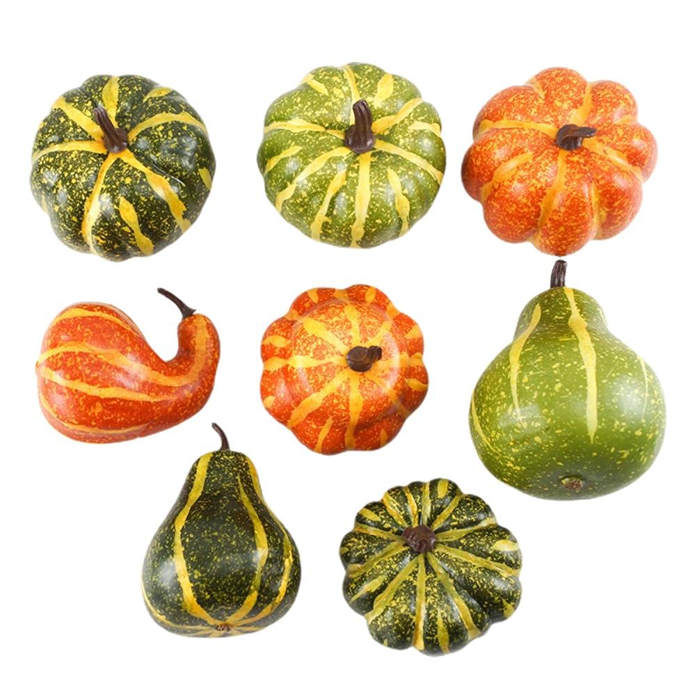 8PCS Calabazas de simulación de Halloween Modelos de Calabaza de Espuma Artificial para la decoración de Halloween Little Surprise