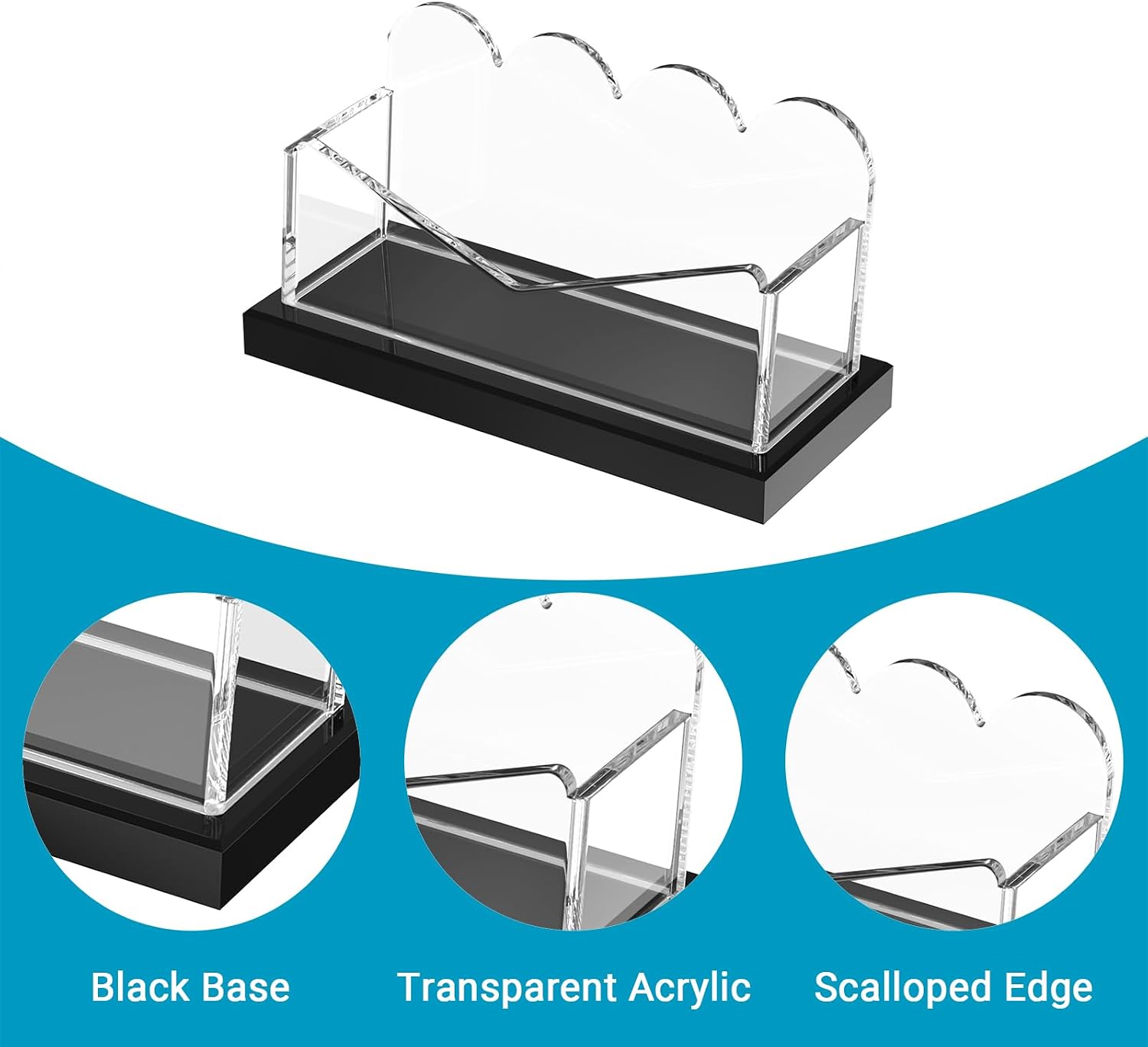 LUGUNU Acrylic Business Card Holder for Desk 2 Pack image 4