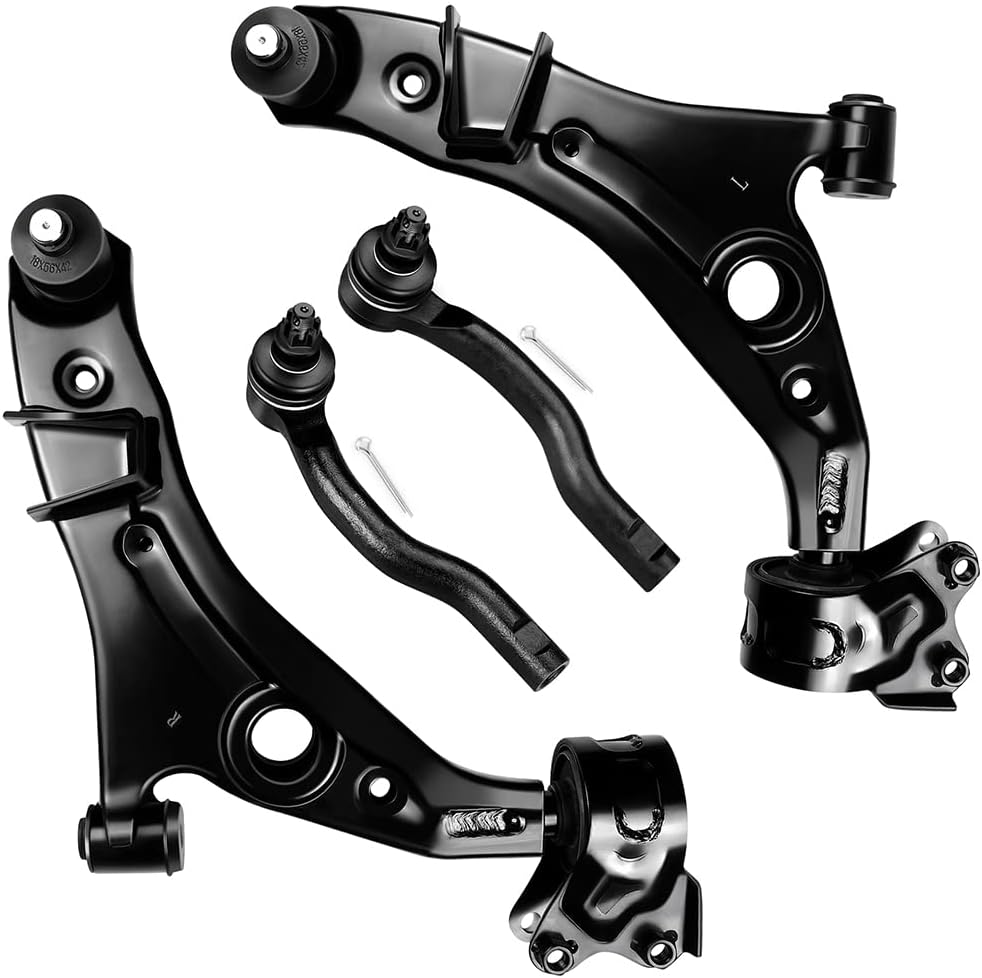 SCITOO 4pcs Front Suspension Kit Lower Control Arms Outer Tie Rod End Fit 2007-2013 For Mazda CX-9