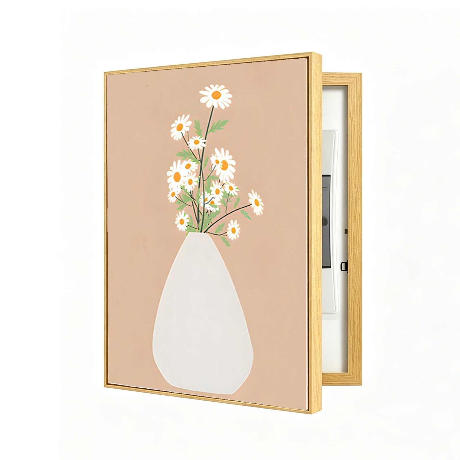 Tapa Decorativa Para Eléctrico,Cuadro Eléctrico,Vertical Cubierta Decorativa Para Caja Fusibles Con Marco PS,Modernos Caja De Medidor Eléctrico,Cuadro Oculto Centralita(B Gold-L,40cm*60cm)