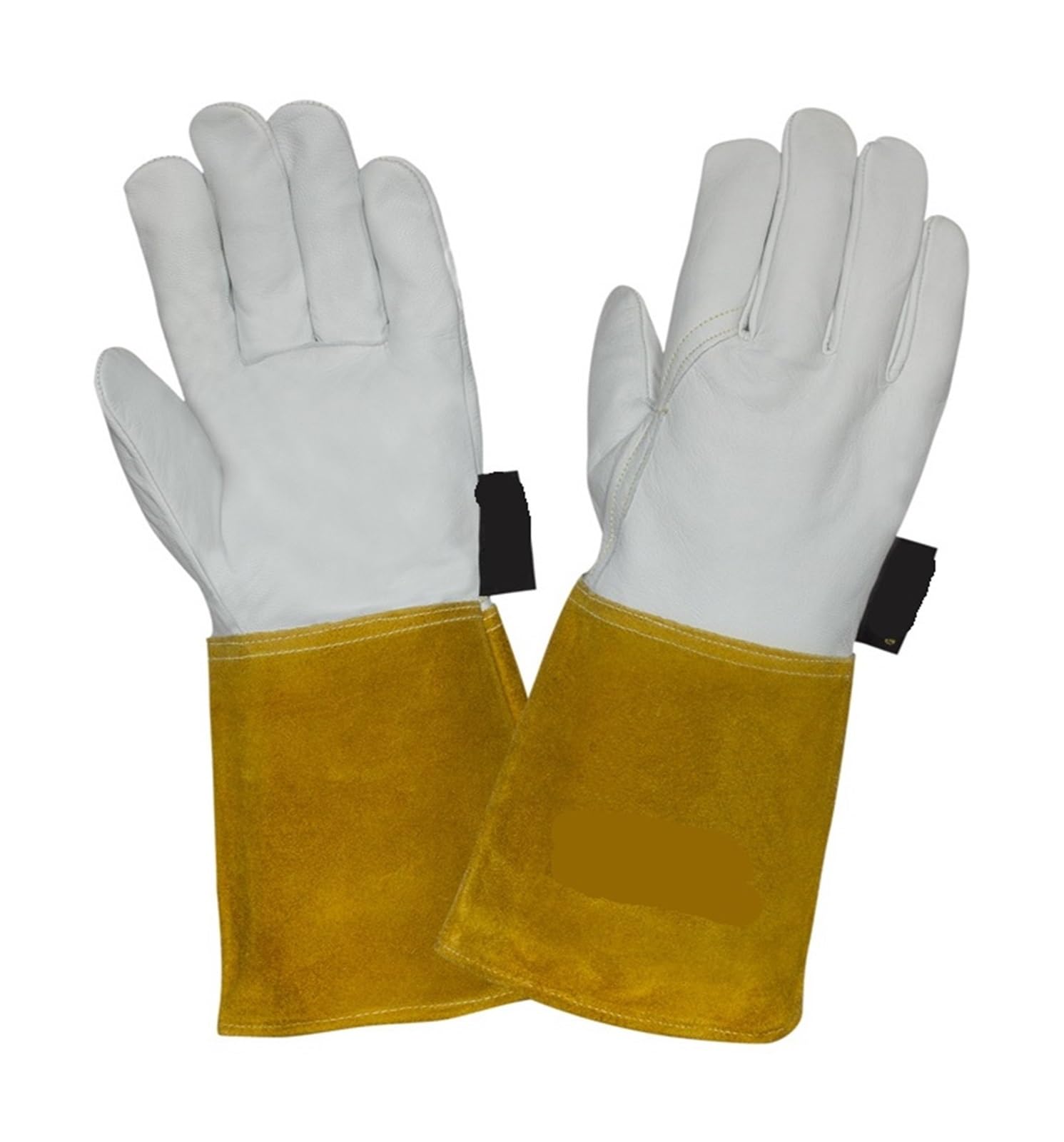 Guantes de trabajo soldadura cuero Soldador Suave Sensible 34 cm (13 ")(10-1009L,Light grey)
