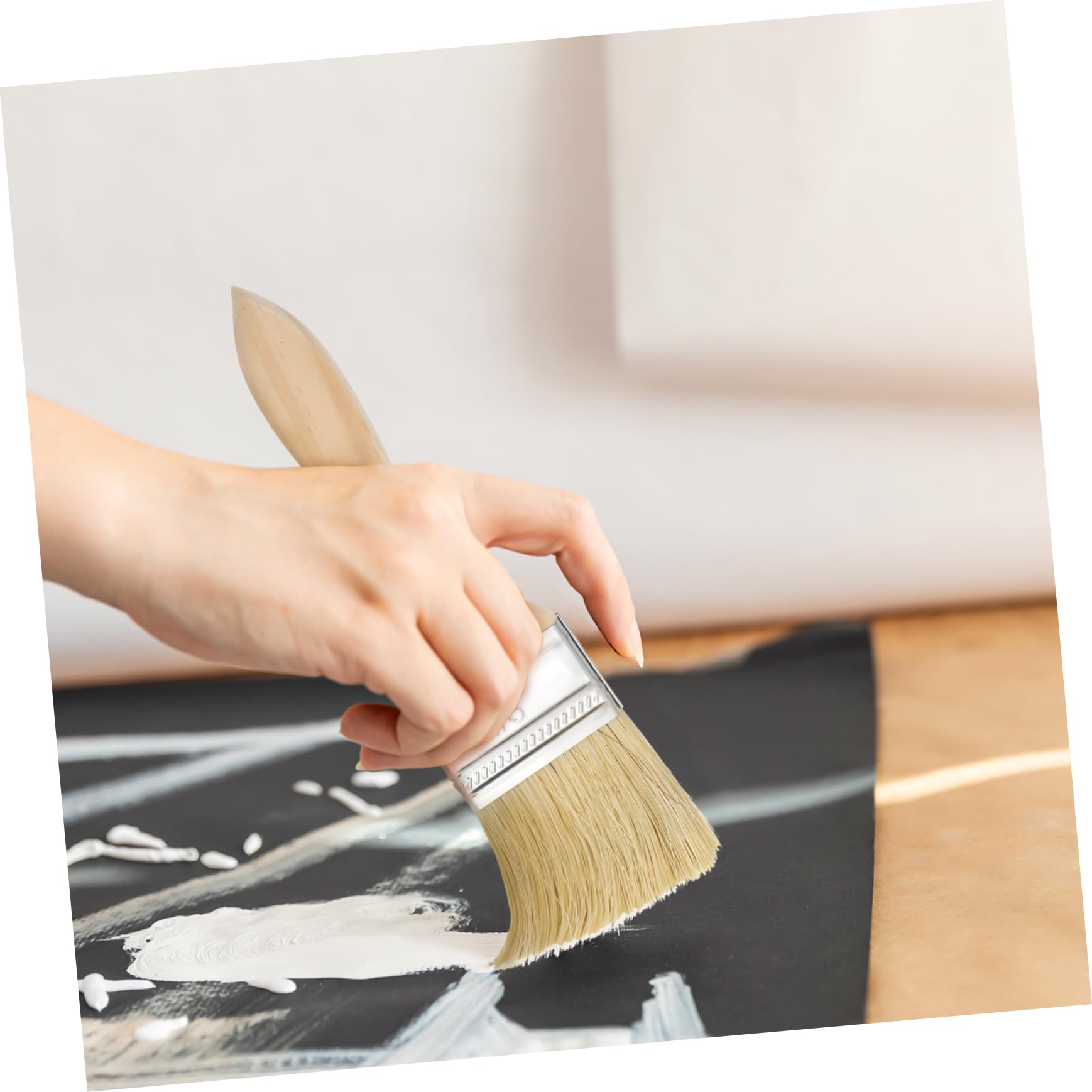 Pinceau Plat à Peinture à Manche Bois Épais, Lot de 30
