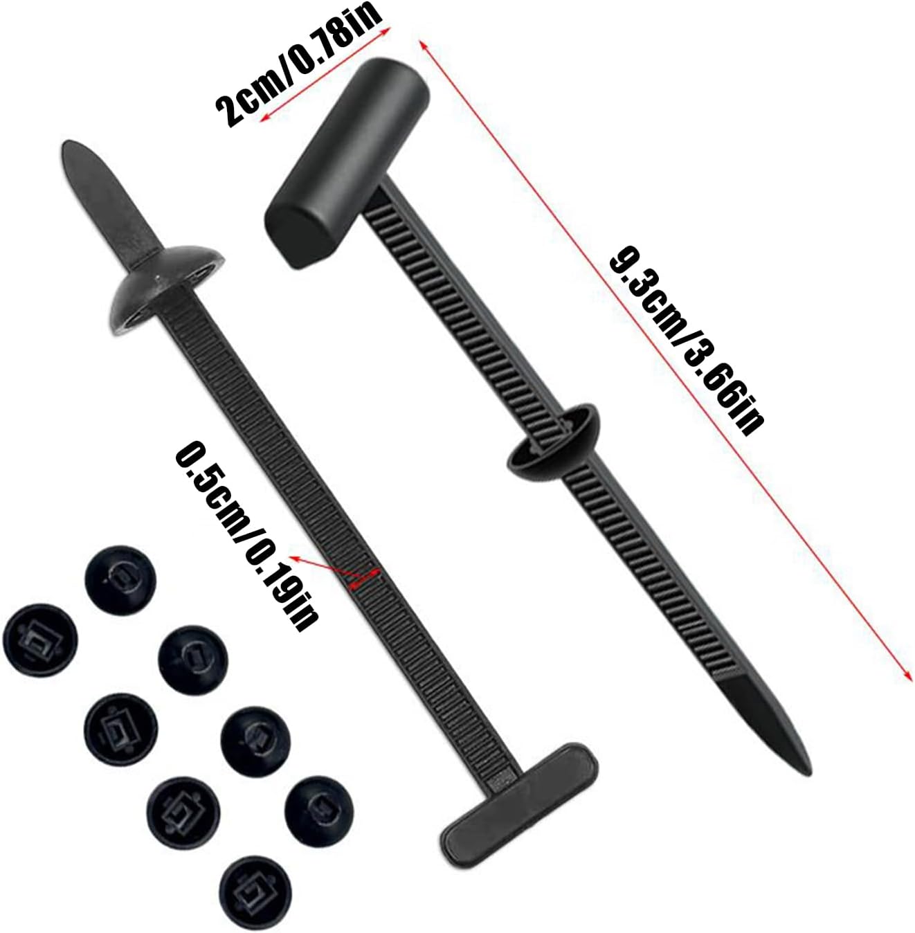 Nylon Zipper Clamp | Automotive Staples for Clamps | Double-Sided Cable Organization Tool 100 Pcs for Electronics Technicians