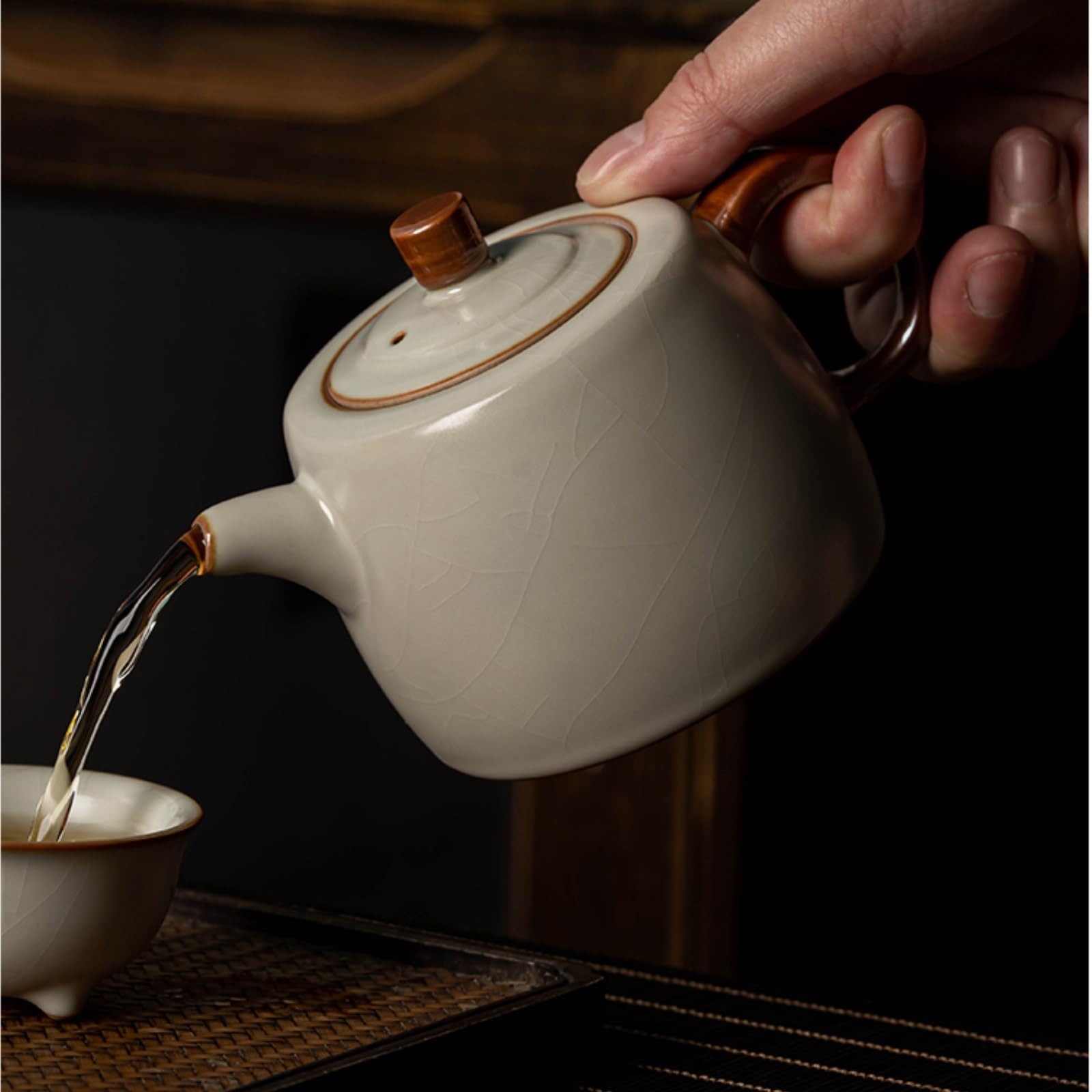 Czajniczek Ru Kiln Well Cylinder Teapot 300ml Ceramiczny Czajnik Do Domu do Herbaty i Kawy
