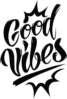 Helmet Stickers for Bike Riders, Good Vibes Graphics, Premium Multicolor, Glossy Finish, Waterproof, Die-Cut Portrait, 8x1... Price In India