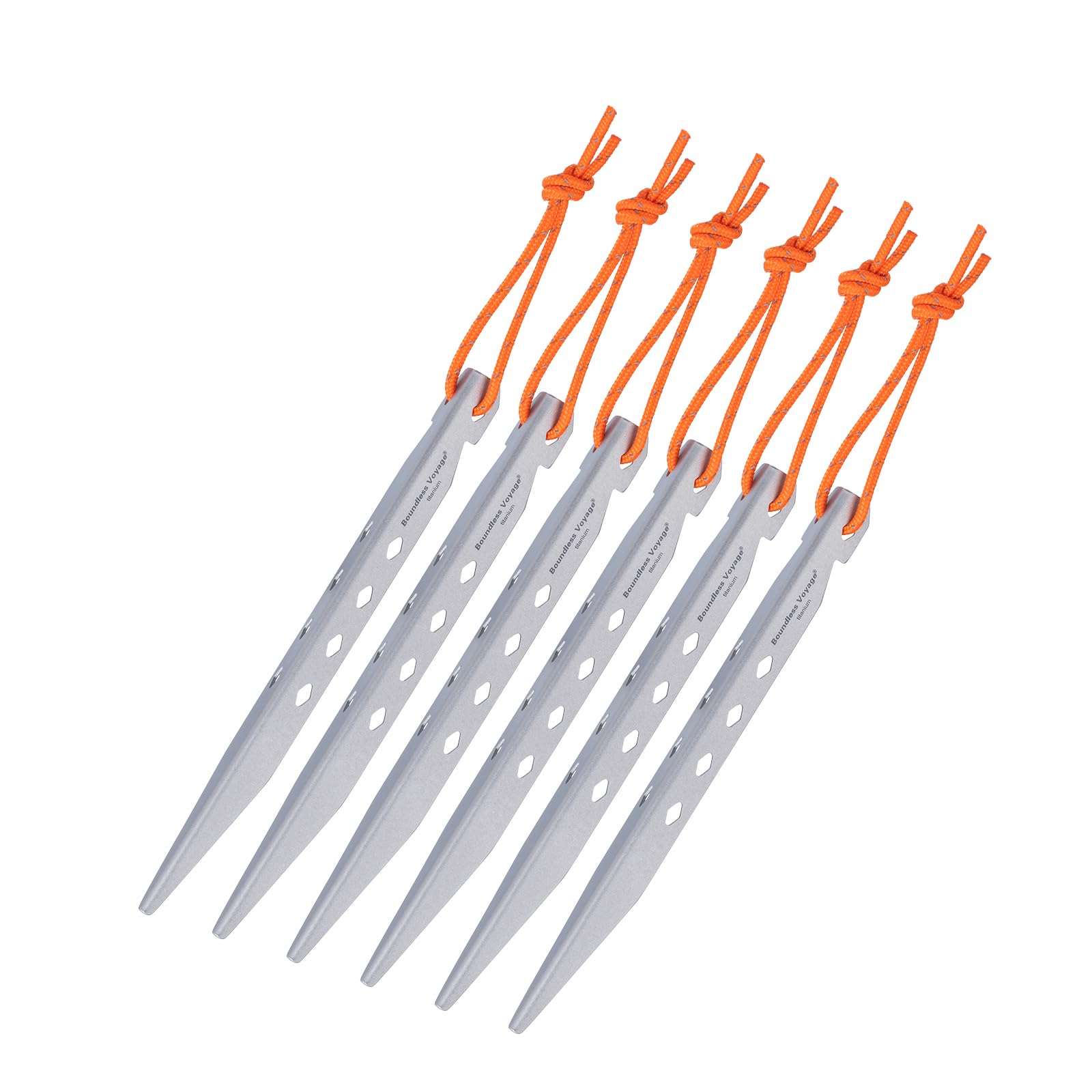 6 Pièces Orange Piquets De Tente Piquets En Alliage D'Aluminium En