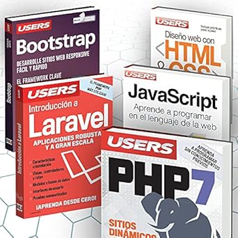 Pack 5 Libros: LARAVEL; BOOTSTRAP; JAVASCRIPT; PHP; HTML; CSS; MySQL: 1 ...