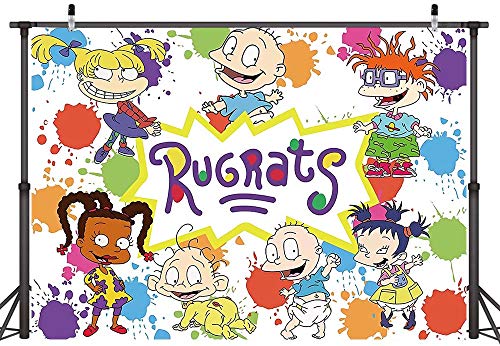 Rugrats Go Wild Theme Photography Backdrop Cartoon Graffiti Happy Birthday Party Decoration Baby Shower Cake Table Studio Props Photo Background 7X5ft