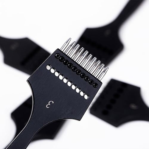 Miniatura 4 de WUTA Perforadora de cuero circular extraíble con cordones, punzón de agujero redondo, kit de herramientas manuales de trabajo profesional, kit de