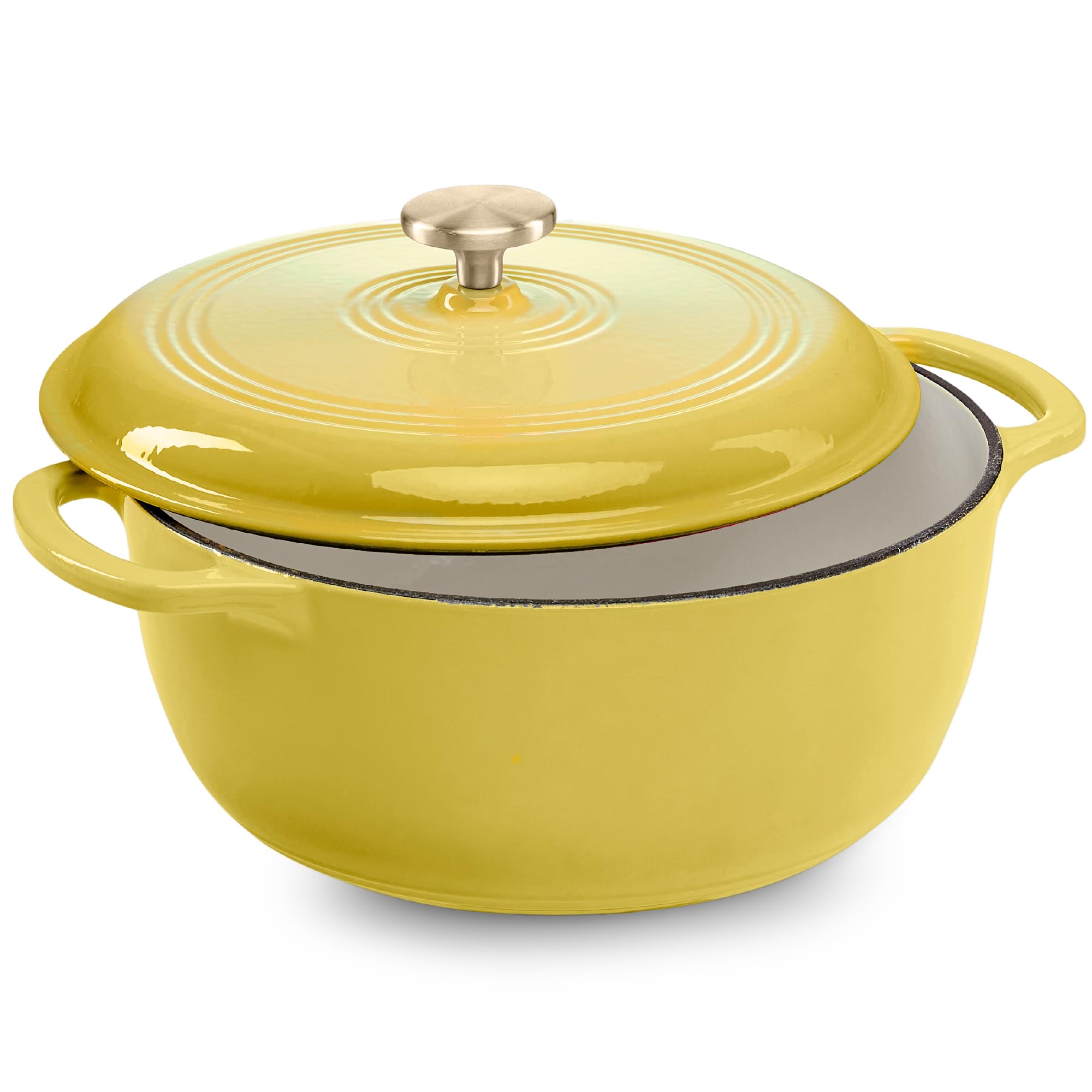 Best Choice Products Enamel Cast-Iron Dutch Oven in Lemon Meringue