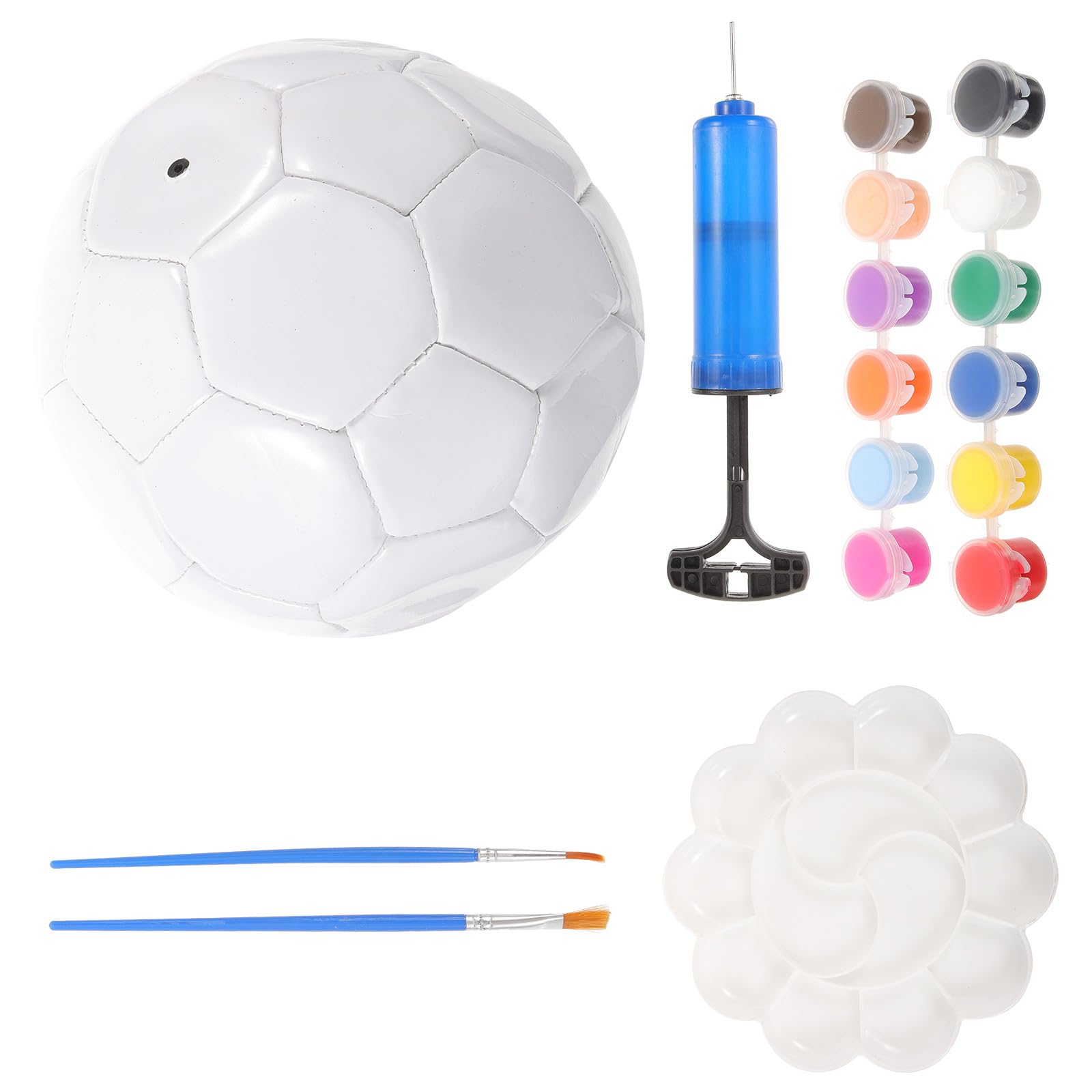 Balón de fútbol blanco para pintar Gadpiparty en material pu y plástico para manualidades