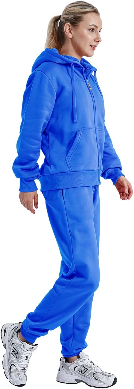 Gary Com 2 PCS Outfits Women's Fleece Sherpa Lined Sweatsuits Long Sleeve Hoodie and Sweat Pants Winter Warm Tracksuit Set - Image 5