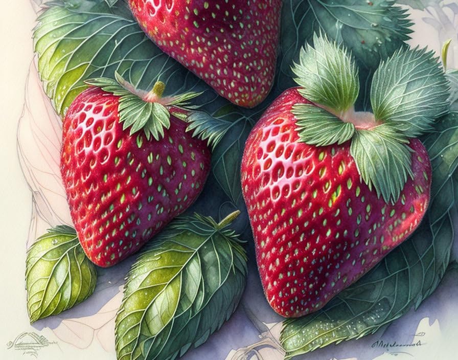 Affiches sur toile Misty Morning Strawberry Plants 58x90cm décoration murale