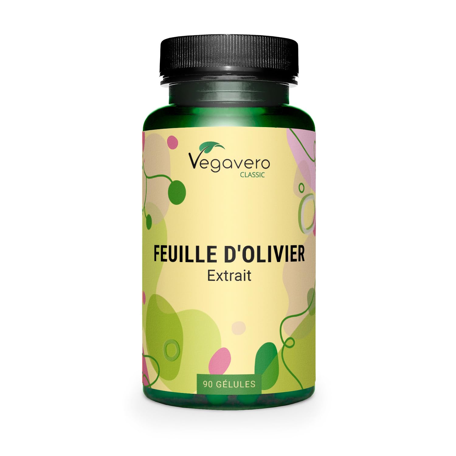 Extrait de Feuilles d'Olivier Vegavero® | 7500 mg avec 40% d'Oleuropéine | Sans Additifs | Antioxydant Puissant + Système cardiovasculaire + Tension | 90 Gélules | VEGAN