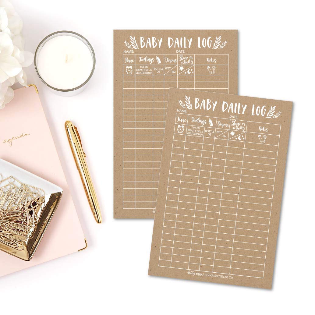 Newborn Baby Log Tracker Journal Book, Infant Daily Schedule, Feeding
