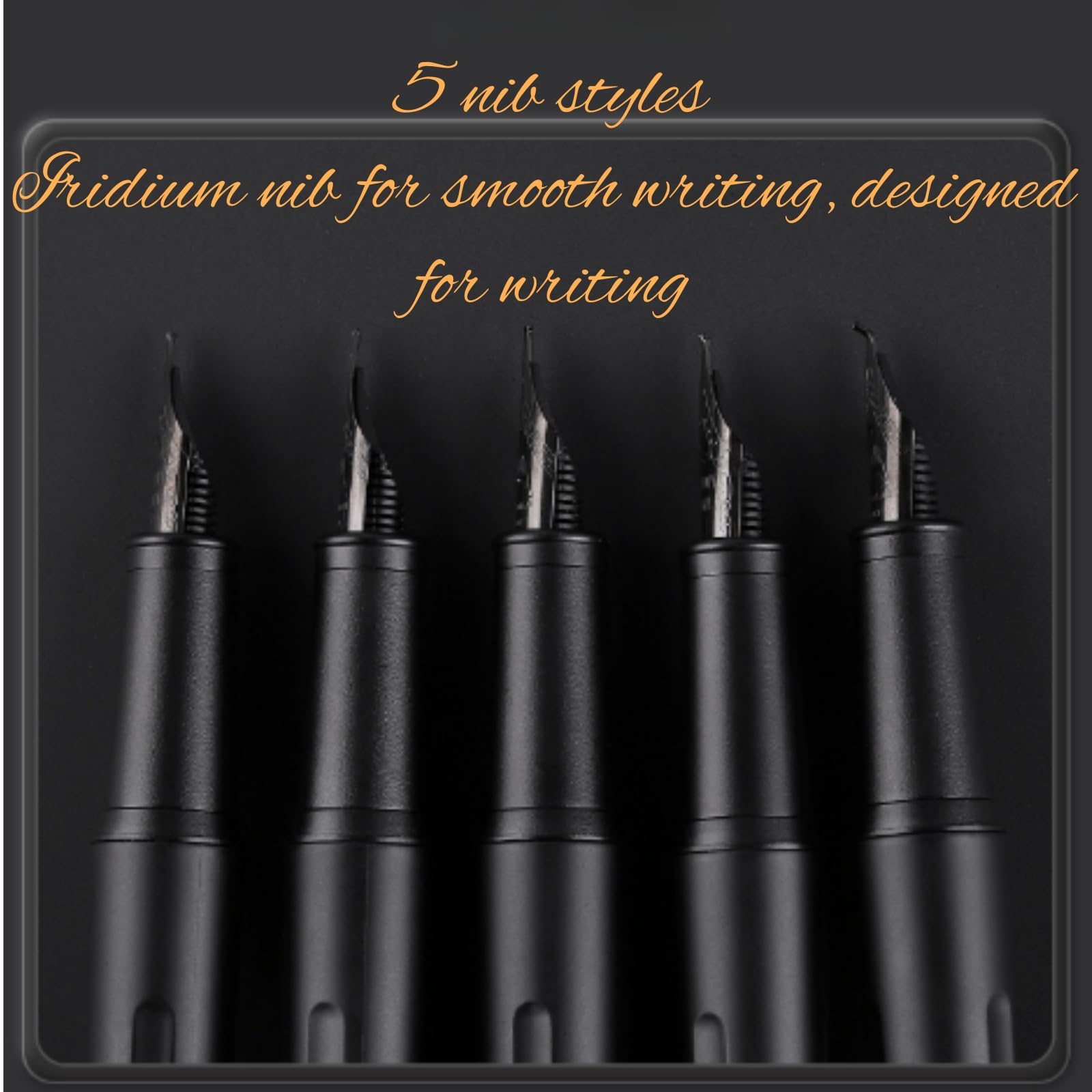 1 Satz Schwarz Luxus Füllfederhalter Set, bestes Stiftgeschenkset für Männer & Frauen, Kalligraphie füller (0.6mm)
