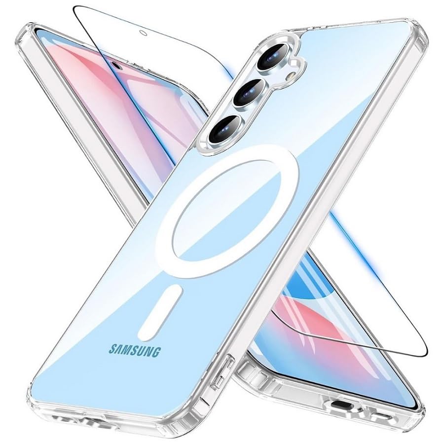 Image of ShieldTech Back Cover Case + Screen Protector for Samsung Galaxy S24 FE 5G | Mag-Safe Compatible | Transparent Back Cover Case for Samsung Galaxy S 24 FE 5G / S24FE 5G | TPU Transparent Case Cover