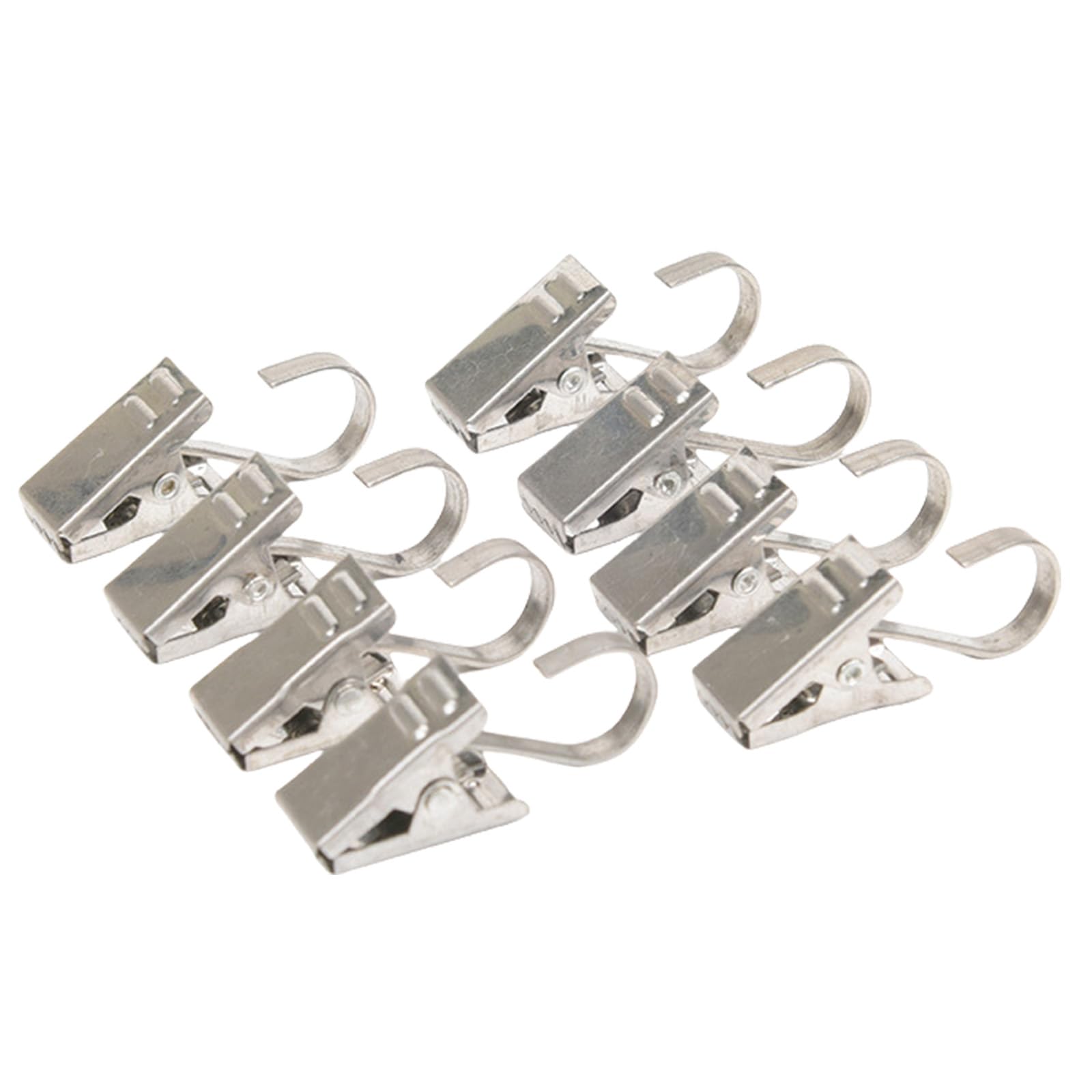 Anillos de cortina plateados con acabado de acero inoxidable para colgar cortinas fácilmente, 50/100 unidades
