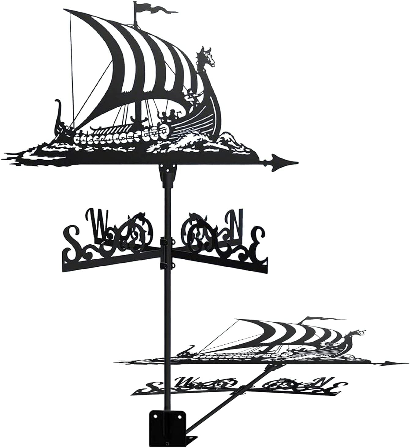 Weather Vane Stainless Steel Weathervane for Garden Retro Sailboats Warships Pirate Ships Weathercock Creative Garden Stake