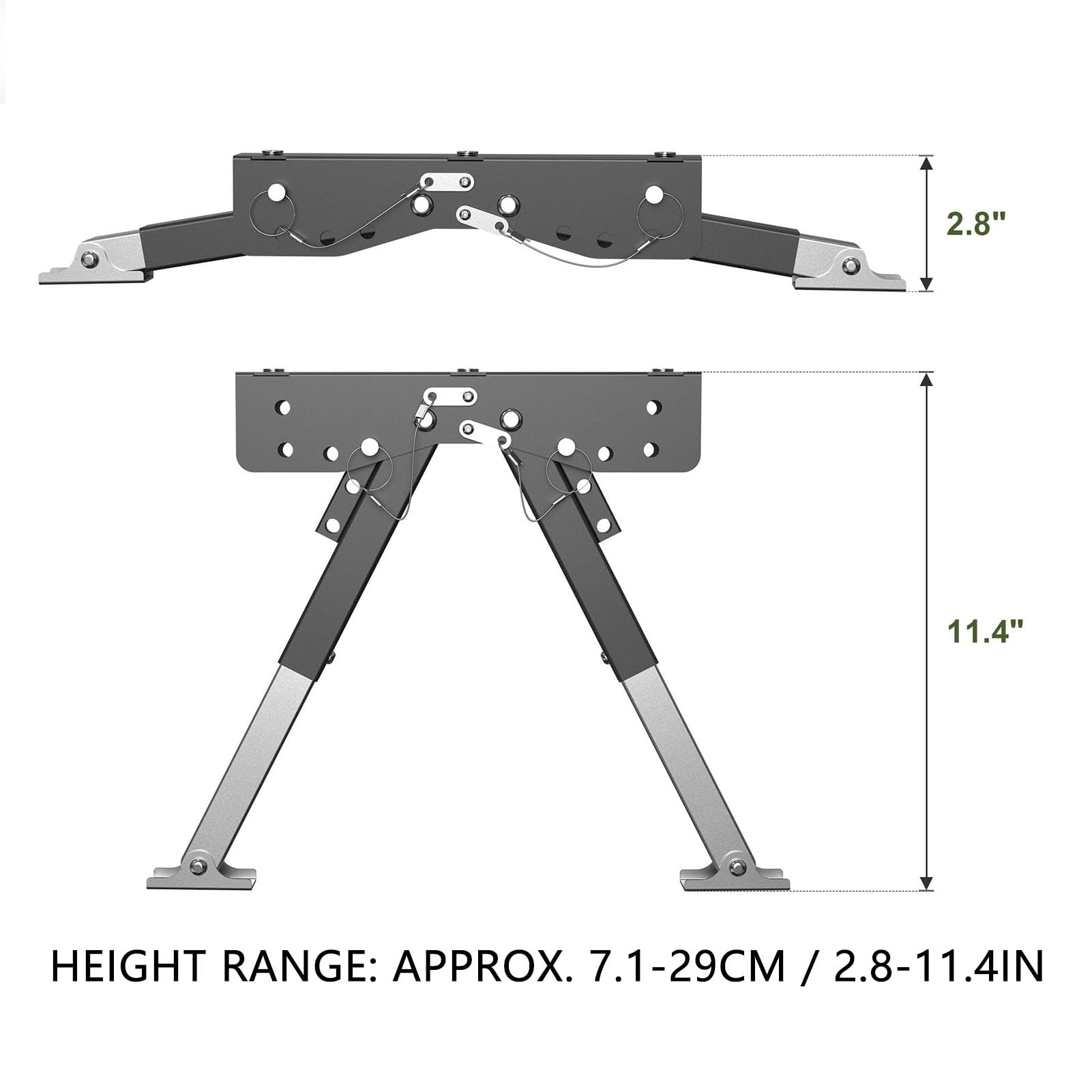 Verstellbare Trittstufenstütze aus Edelstahl, Zusammenklappbarer Trittstabilisator für Wohnwagen mit 5. Rad und Rutschfestem Gummipolster. Robustes Design