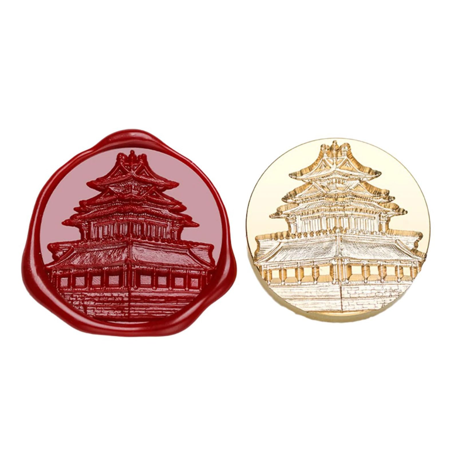 Tsophreniq Seal Stamp Head with Chinese City Famous Landmark Building Pattern for Seal Letter Envelope Card Scrapbooking Stamp