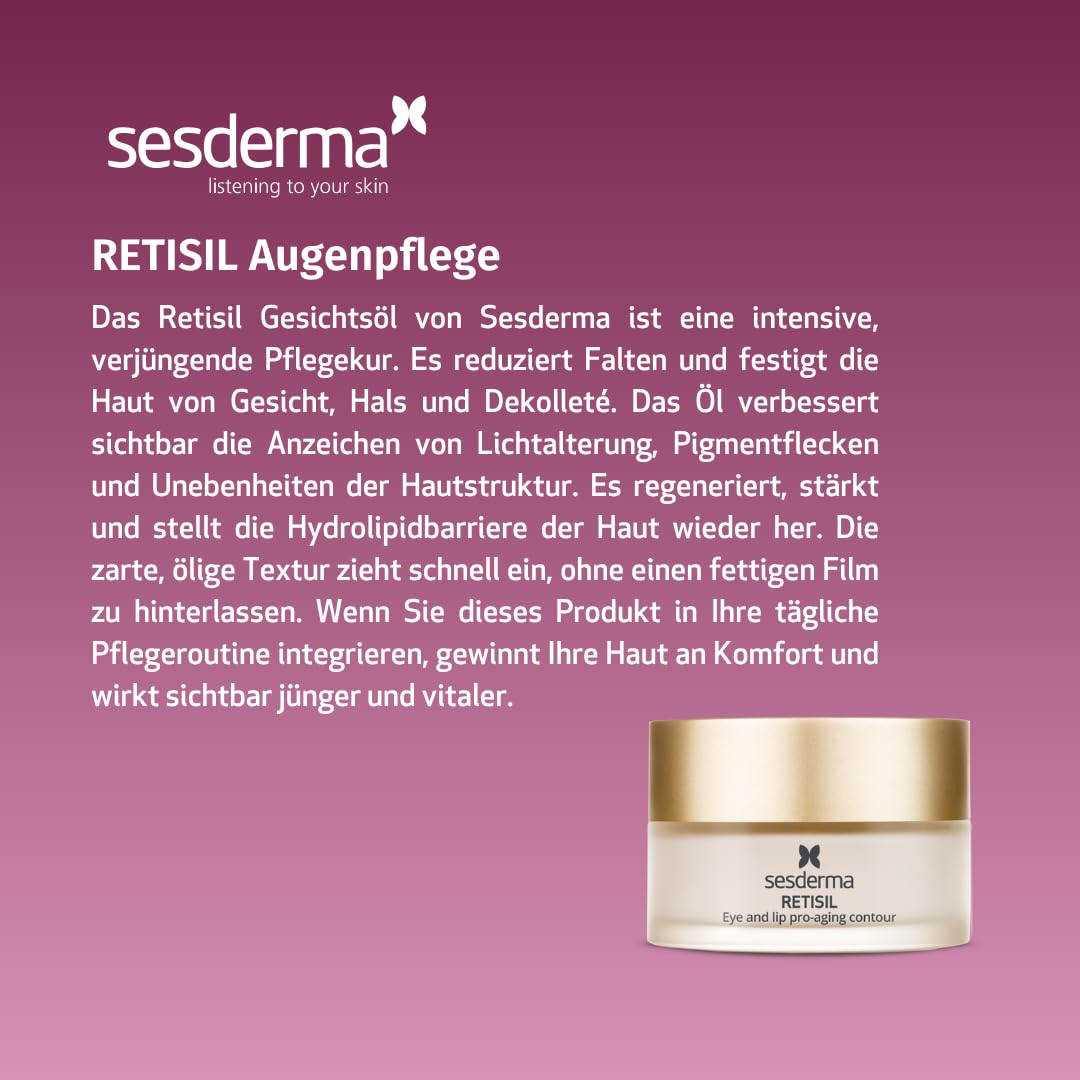 Sesderma RETISIL Geschenkset - Anti-Aging Gesichtscreme 50 ml + Augen- & Lippenkontur 30 ml - Mit Retinoid HPR, Hyaluronsäure & Wachstumsfaktoren - Regenerierende Pflege gegen Falten
