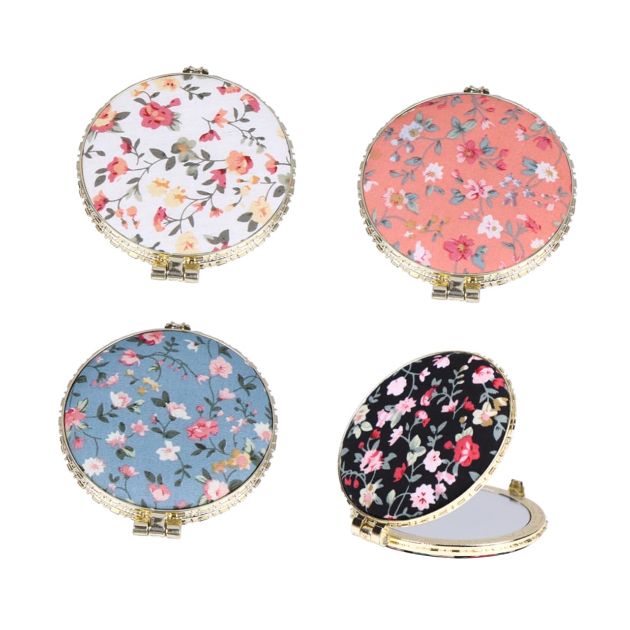 DOITOOL 12pezzi Specchio Da Trucco Retro Mini Compatto Specchietto Portatile Doppia Faccia Con Stampa Chic Per Viaggi e Uso Quotidiano