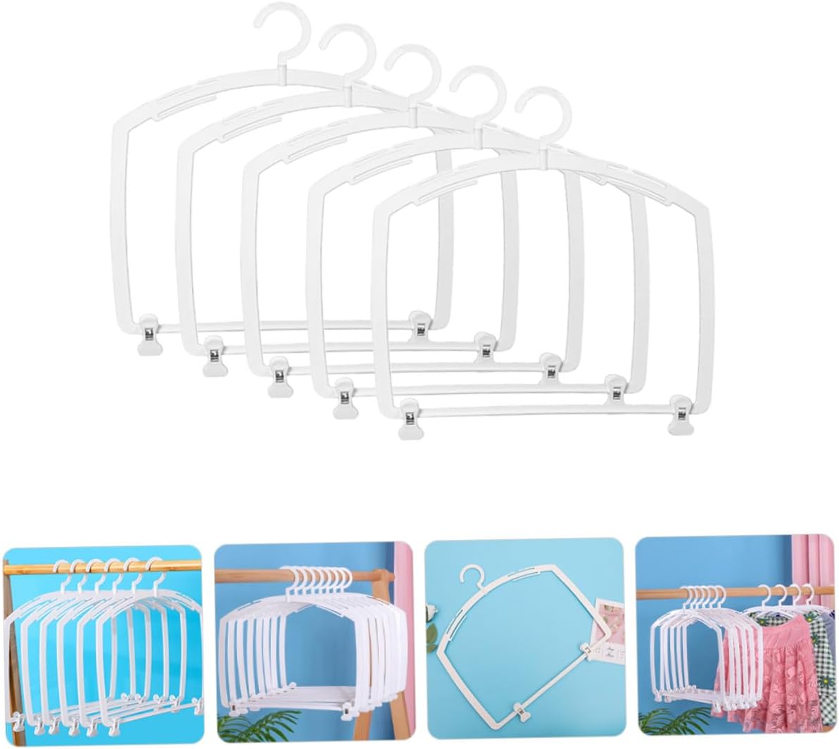 5pcs White Swimwear Hangers Bikini Display Rack Briefs Organizer Closet Drying Frame for Women’s Bathing Suits Clothing Store