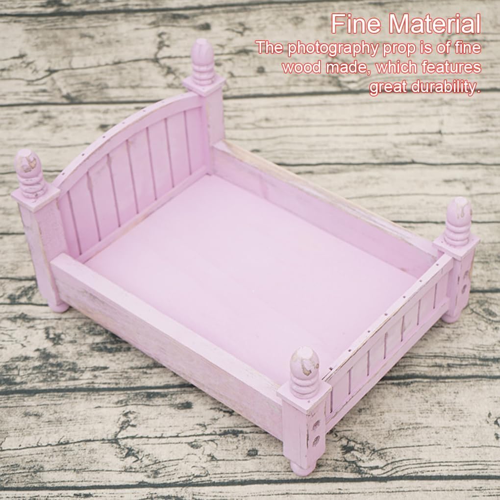 ウッドベビー新生児幼児写真プロップ無地コーティング滑り止め簡単マッチング交換ヘビーデューティベッド飾り, 紫