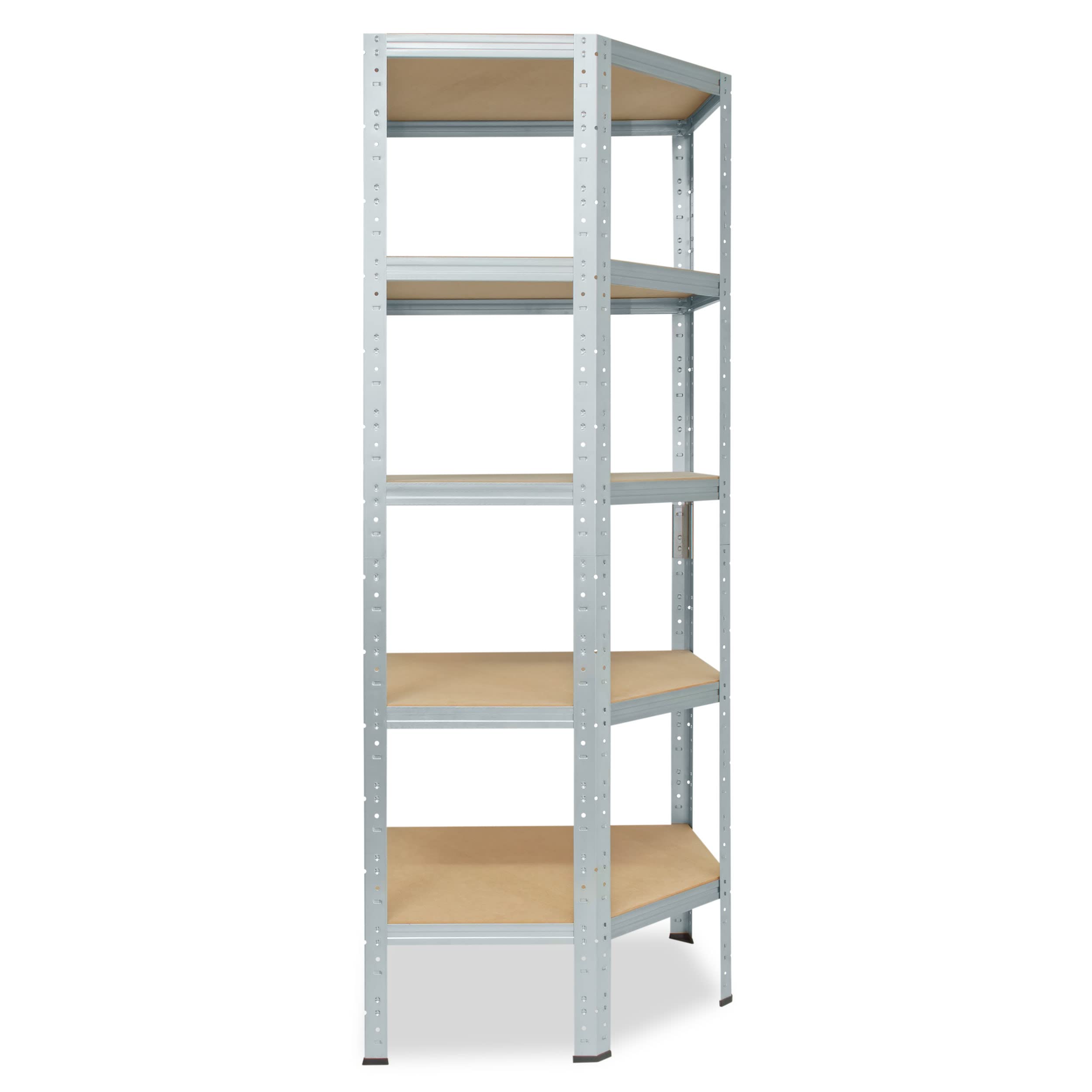 shelfplaza® 180x70x40cm HOME scaffale angolare in metallo/carichi pesanti/zincato / 5 ripiani/ 175kg capacità carico/Mensola per garage