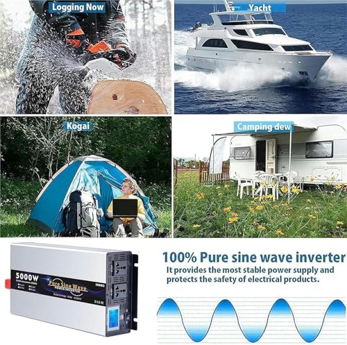 Onduleur pure sinus à haute puissance avec transformateur et écran LCD