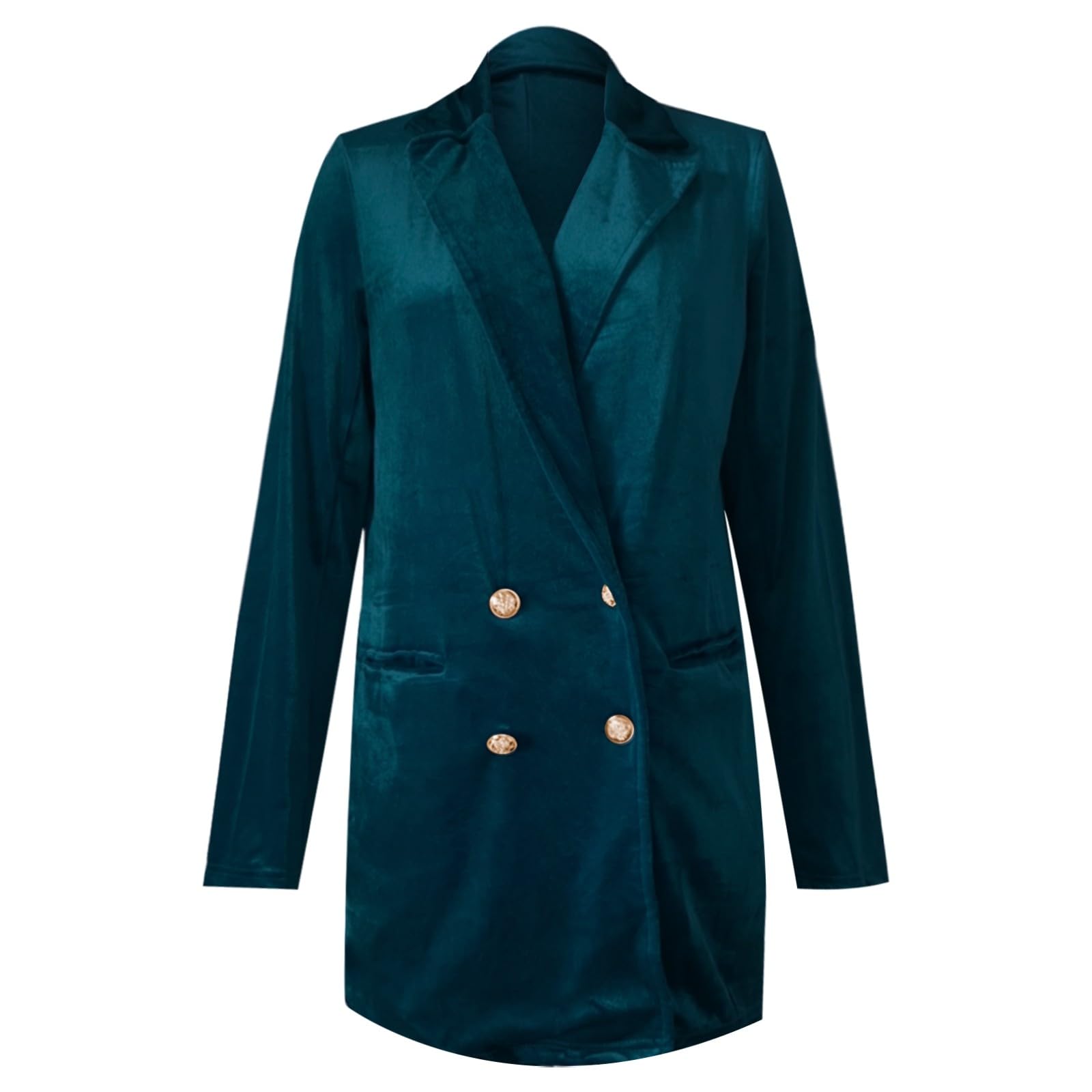 2026 Elegante gabardina de terciopelo de manga larga, solapa con muescas y solapas largas, chaqueta casual de ajuste holgado, ropa exterior cómoda y elegante para el uso diario