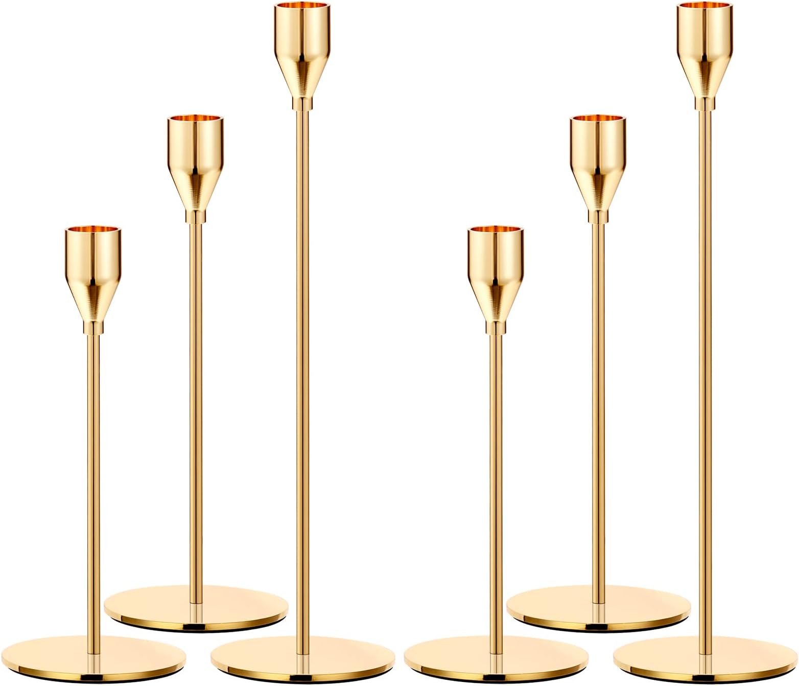 MUZISST Candle Holder, Gold Candlestick Holders Set of 6