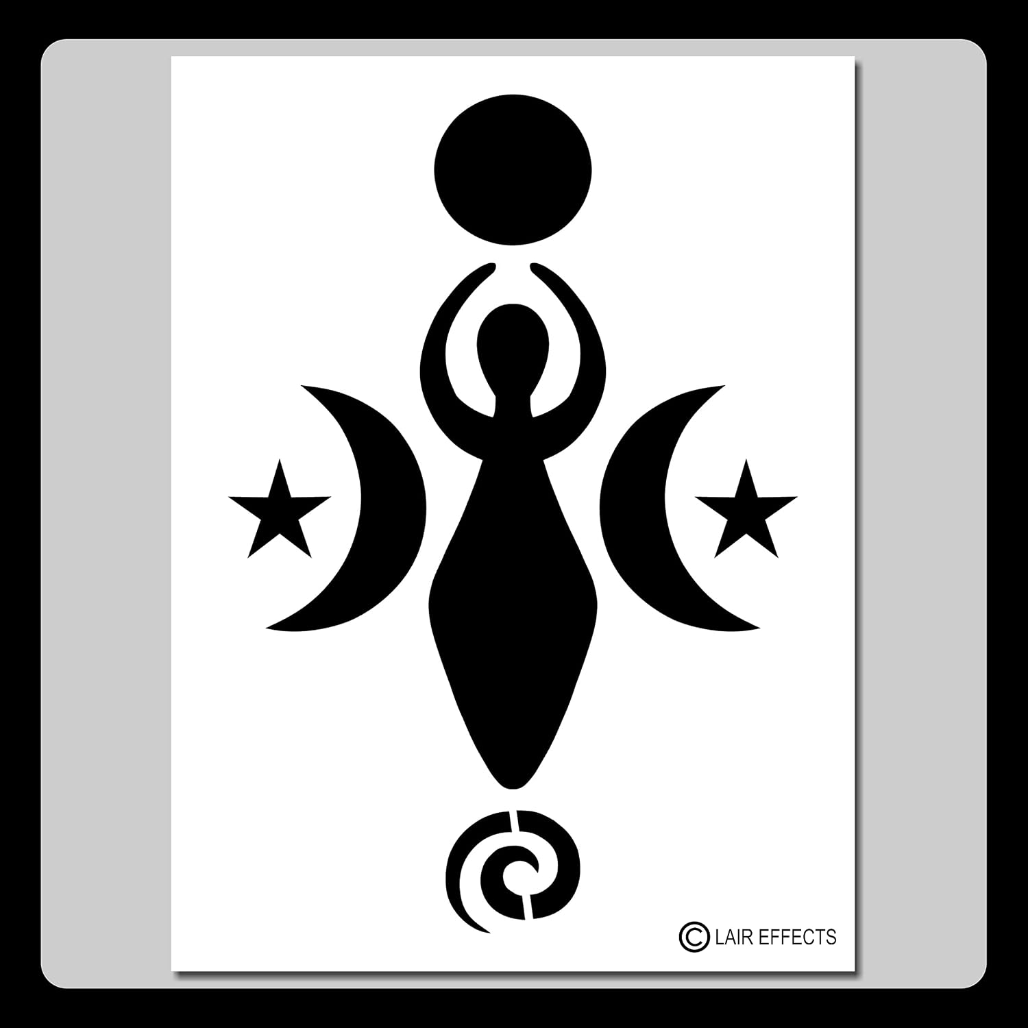 Amazon.com : 9 X 12-inch Wiccan Spiral Goddess Stencil with Moon and ...