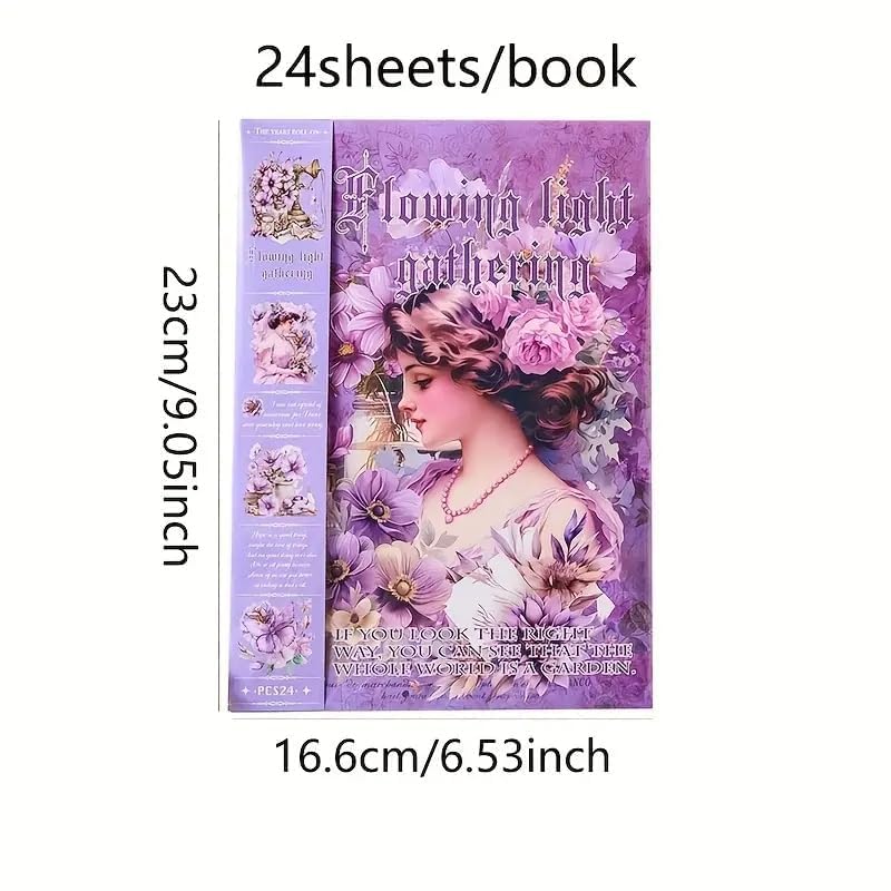 Image of Alokik Enterprise Everything is Fleeting Nostalgic Dreams Retro Romance Decorative Sticker Book - Vintage Aesthetic Scrapbook Stickers for Journaling, Planners, DIY Crafts & Phone Decoration