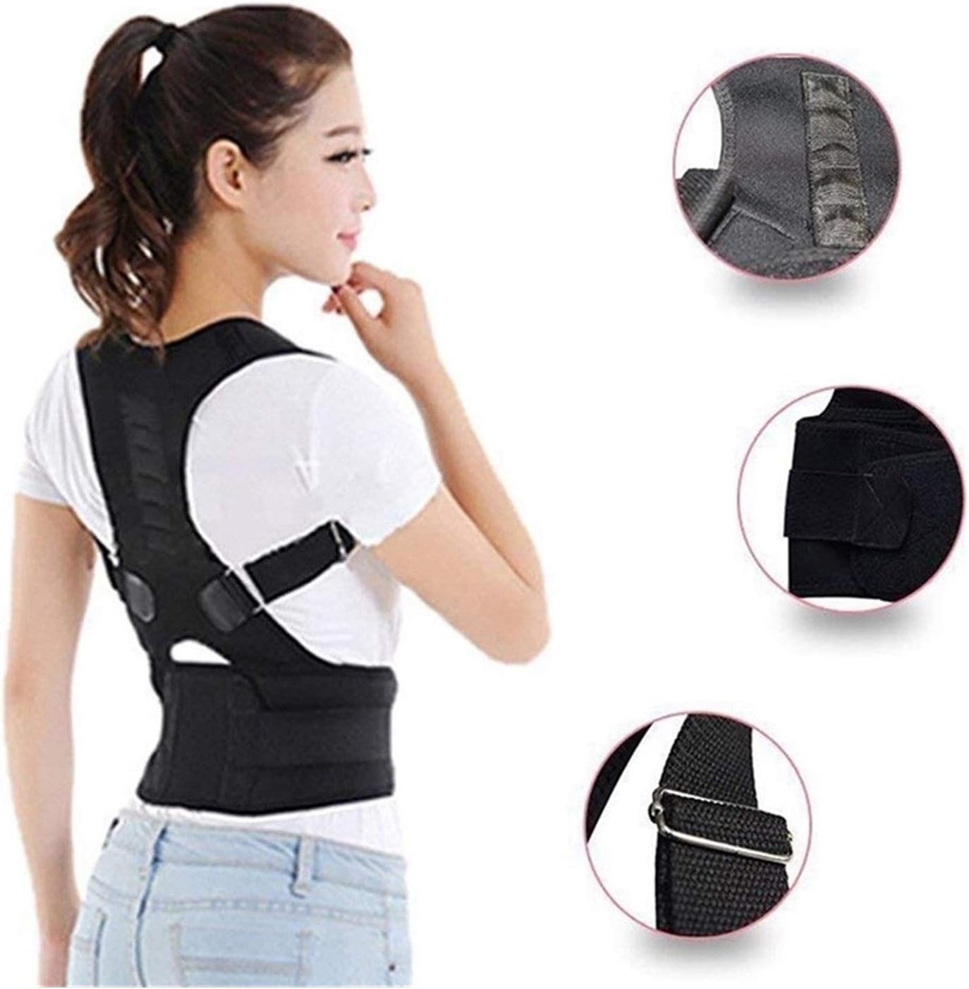 Magnetic Corrector Back Lumbar Shoulder Support Brace Spine Clavicle Body Correction Therapy Men Women 5 Sizes (1 XX)