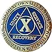 RecoveryChip 10 Year Reflex Blue Gold Plated AA Medallion Alcoholics Anonymous Sobriety Chip