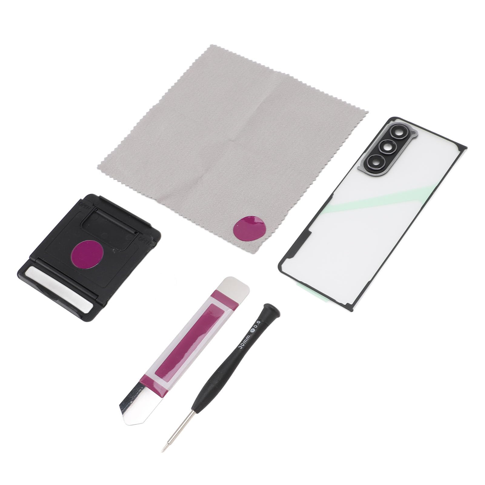Cryfokt Cover Posteriore in Vetro per Telefono, Sostituzione per Z Fold 5 | Vetro rinforzato resistente, facile installazione adesiva, progettato per i modelli Z Fold, set di strumenti di riparazione