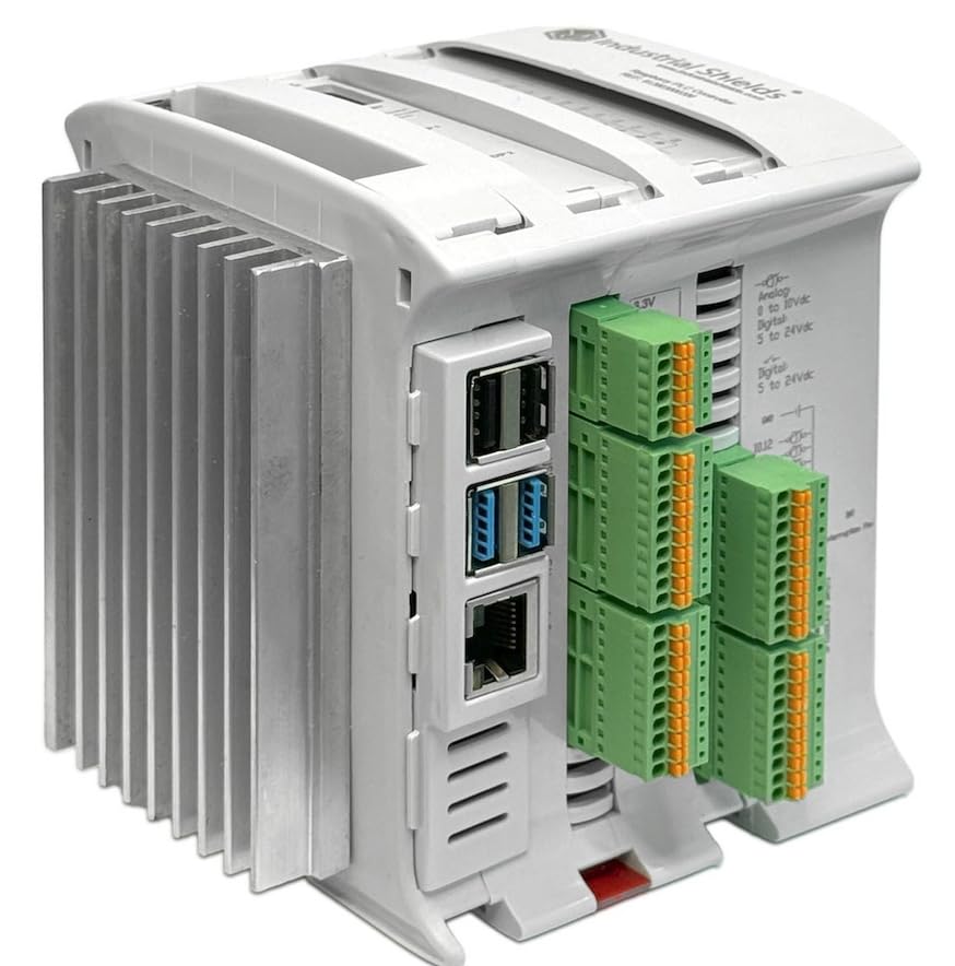 Industrial Shields Raspberry PLC 21 – PLC industrial basado en Raspberry Pi 4 (4GB), 21 Entradas/Salidas, RS485, I2C, SPI, UPS y RTC – Solución para Automatización e IoT Industrial