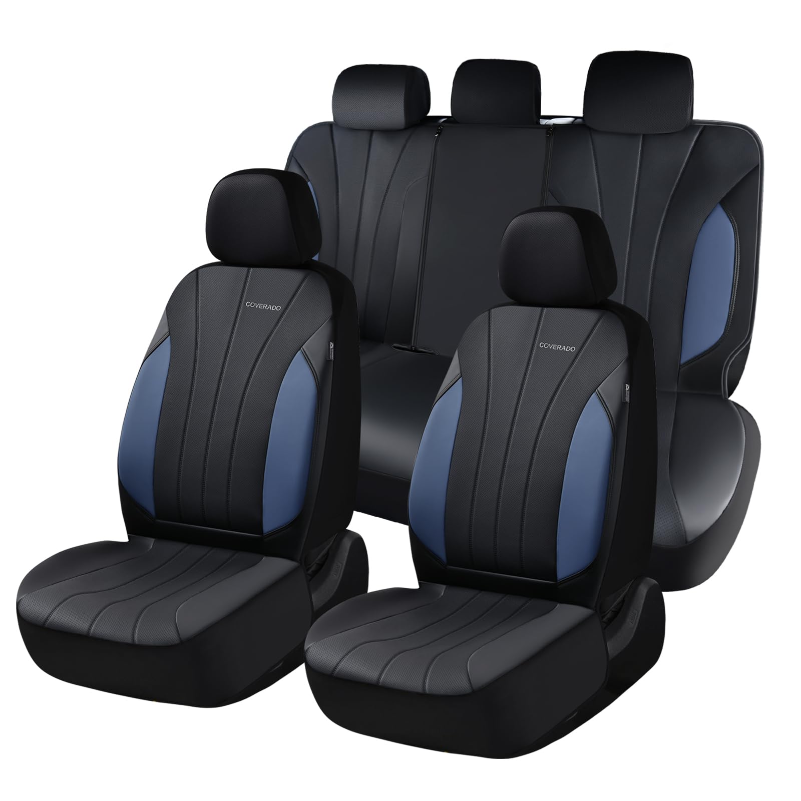 Coverado Car Seat Covers,Seat Covers fullset， Waterproof Seat Covers, Automotive Seat Covers, All-Weather Leather Car Seat Protectors Universal Fit for SUVs Trucks Sedans