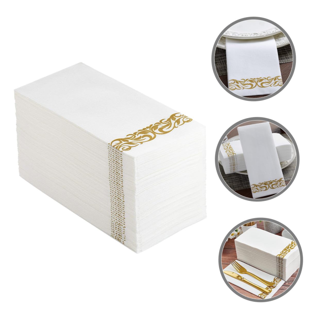 100piezas Servilletas de Papel Doradas Desechables Unidades para Bodas Cumpleaños Fiestas Servilletas de Cena para Invitados