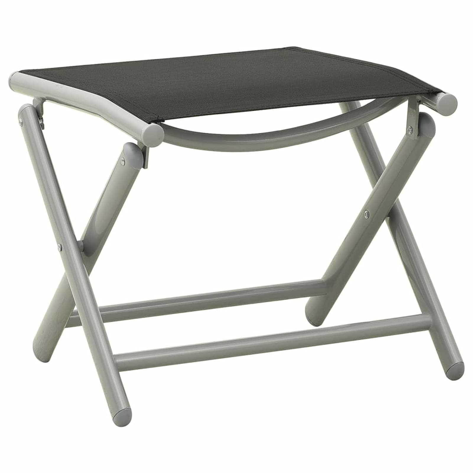 Set Divani da Giardino 3 pz in Textilene e Alluminio Argento,Sdraio da Giardino Pieghevoli, Lettino Prendisole in Alluminio e Textilene