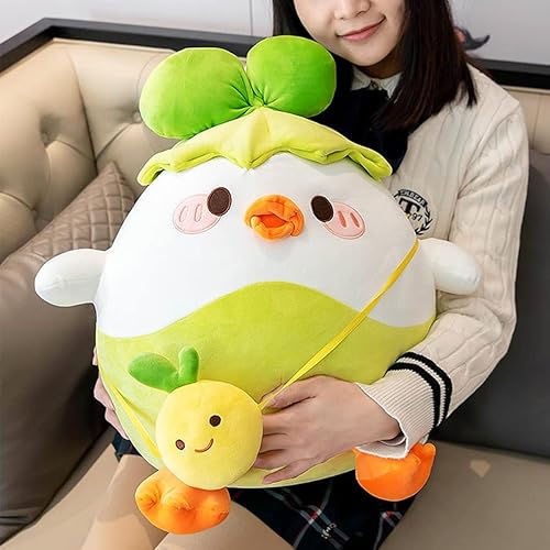 Miniatura 3 de Bonita almohada de peluche de pollo de 11.8 pulgadas, linda almohada de peluche de anime, muñeca gigante de cuerpo kawaii, sofá cama, para dormir,