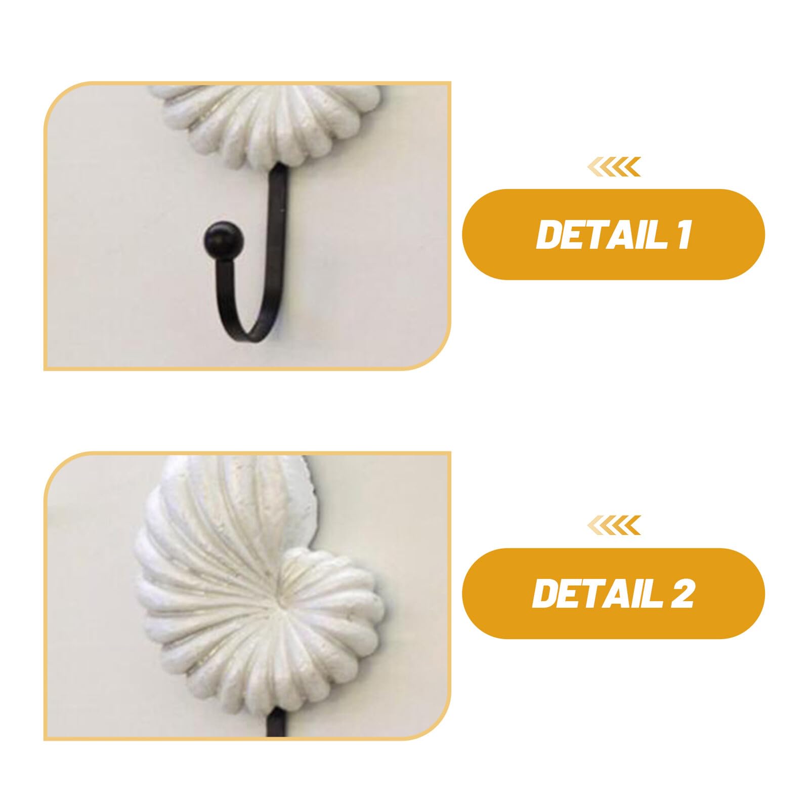 Ganci da Parete Nautici 6 Pezzi a Forma di Stella Marina, Conchiglia e Strombo, Appendiabiti Decorativi Costieri per Asciugamani, Cappotti e Chiavi in Stile Costiero per