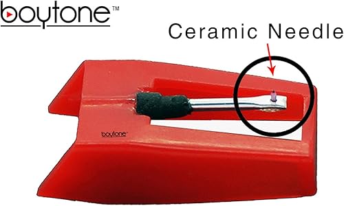 Miniatura 2 de Boytone Paquete de 3 agujas de repuesto de cerámica con punta de zafiro para tocadiscos