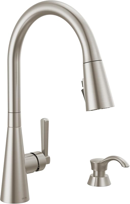 Faucet Boyd Kitchen Faucet with Soap Dispenser, Kitchen Faucets with Pull Down Sprayer Brushed Nickel, Kitchen Sink Faucet with Magnetic Docking Spray Head, SpotShield Stainless 19893Z-SPSD-DST